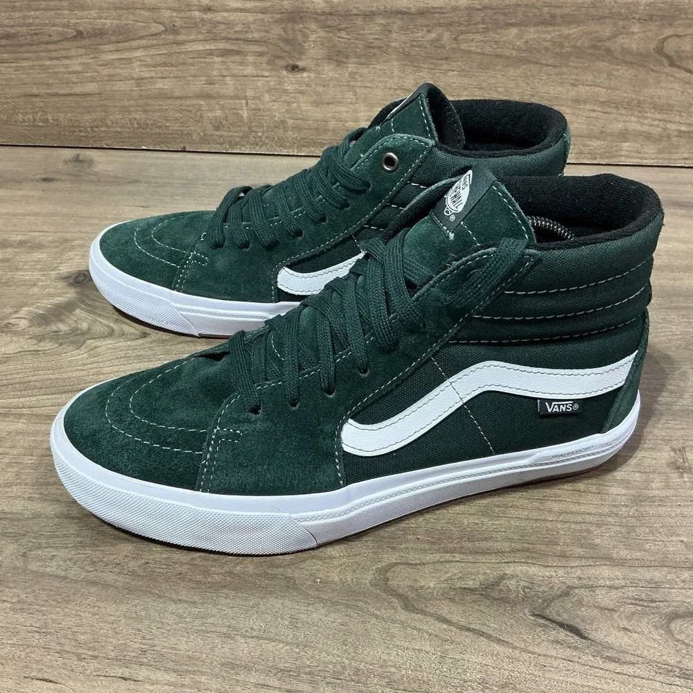 Vans BMX Wafflecup Popcush Green Suede Gum Hi Tops Sneakers Shoes Men's Size 8